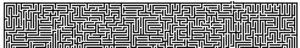 A black and white maze with an arrow on it